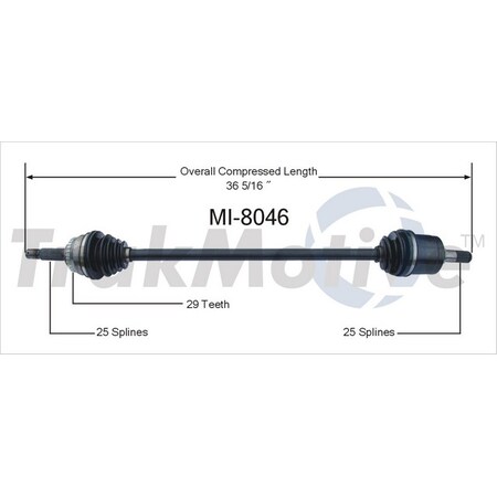 Surtrack Axle Cv Axle Shaft, Mi-8046 MI-8046
